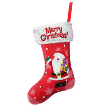 Load image into Gallery viewer, Christmas Rhinestone Painting Fireplace Stocking Diamond Art Candy Bag (26x16cm)