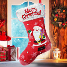 Load image into Gallery viewer, Christmas Rhinestone Painting Fireplace Stocking Diamond Art Candy Bag (26x16cm)
