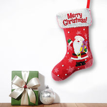 Load image into Gallery viewer, Christmas Rhinestone Painting Fireplace Stocking Diamond Art Candy Bag (26x16cm)