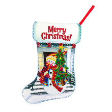 Load image into Gallery viewer, Christmas Rhinestone Painting Fireplace Stocking Diamond Art Candy Bag (26x16cm)