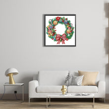 Load image into Gallery viewer, Diamond Painting - Partial Special Shaped - Christmas wreath (30*30CM)