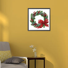 Load image into Gallery viewer, Diamond Painting - Partial Special Shaped - Christmas wreath (30*30CM)