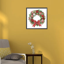 Load image into Gallery viewer, Diamond Painting - Partial Special Shaped - Christmas wreath (30*30CM)