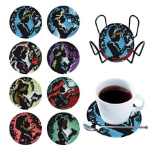Load image into Gallery viewer, 8PCS Diamond Painting Art Coaster Kits Vivid Butterfly with Holder Special Shape