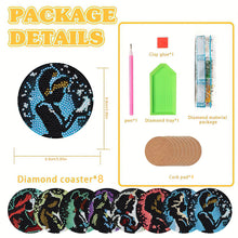 Load image into Gallery viewer, 8PCS Diamond Painting Art Coaster Kits Vivid Butterfly with Holder Special Shape