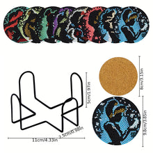 Load image into Gallery viewer, 8PCS Diamond Painting Art Coaster Kits Vivid Butterfly with Holder Special Shape