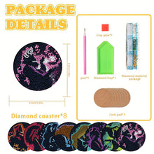 Load image into Gallery viewer, 8PCS Diamond Painting Art Coaster Kits Vivid Butterfly with Holder Special Shape