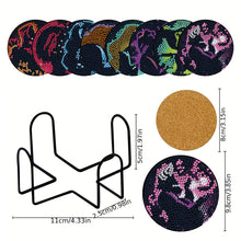 Load image into Gallery viewer, 8PCS Diamond Painting Art Coaster Kits Vivid Butterfly with Holder Special Shape