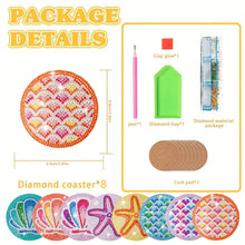 Load image into Gallery viewer, 8PCS Diamond Painting Art Coaster Kits Vivid Butterfly with Holder Special Shape