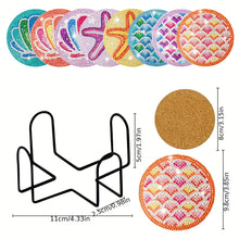 Load image into Gallery viewer, 8PCS Diamond Painting Art Coaster Kits Vivid Butterfly with Holder Special Shape