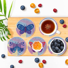 Load image into Gallery viewer, 8PCS Diamond Painting Art Coaster Kits Vivid Butterfly with Holder Special Shape