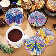 Load image into Gallery viewer, 8PCS Diamond Painting Art Coaster Kits Vivid Butterfly with Holder Special Shape