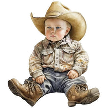 Load image into Gallery viewer, Diamond Painting - Full Round - cowboy kid (30*30CM)