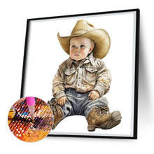 Load image into Gallery viewer, Diamond Painting - Full Round - cowboy kid (30*30CM)