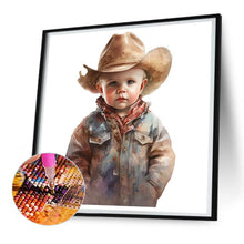Load image into Gallery viewer, Diamond Painting - Full Round - cowboy kid (30*30CM)
