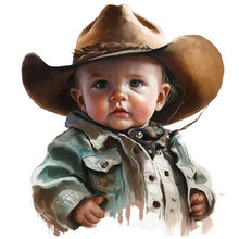 Load image into Gallery viewer, Diamond Painting - Full Round - cowboy kid (30*30CM)