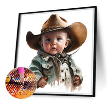 Load image into Gallery viewer, Diamond Painting - Full Round - cowboy kid (30*30CM)