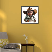 Load image into Gallery viewer, Diamond Painting - Full Round - cowboy kid (30*30CM)