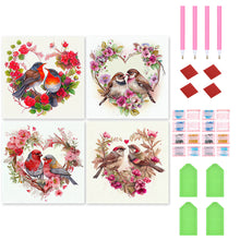 Load image into Gallery viewer, 4pcs Diamond Painting Set - bird on the branch (30*30CM)