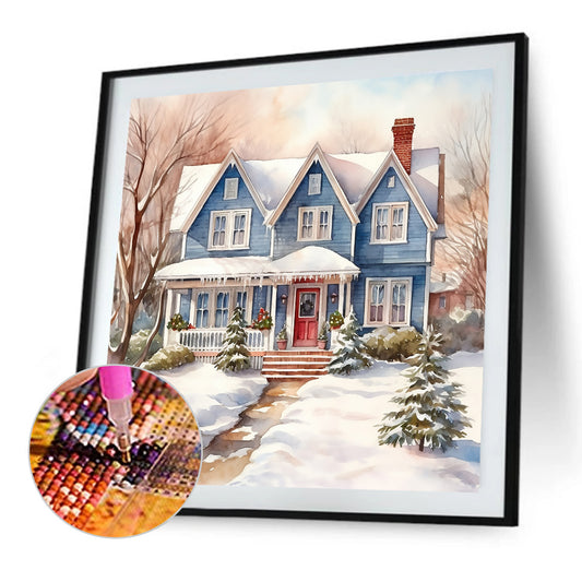 Diamond Painting - Full Round - winter snow street (40*40CM)