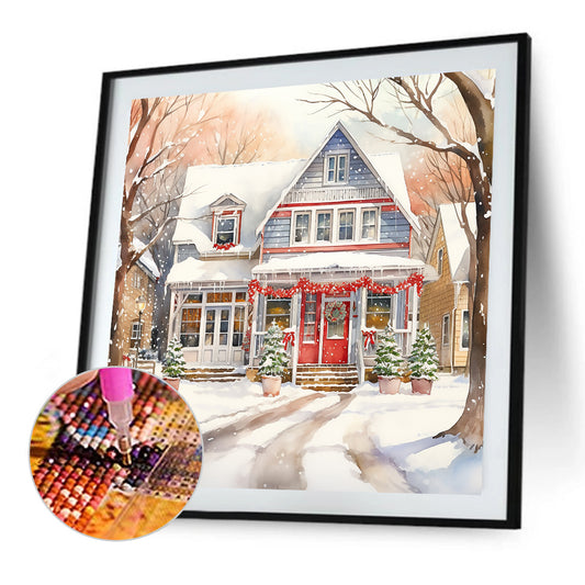 Diamond Painting - Full Round - winter snow street (40*40CM)