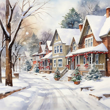 Load image into Gallery viewer, Diamond Painting - Full Round - winter snow street (40*40CM)