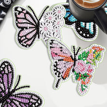 Load image into Gallery viewer, Wooden Diamond Crafts Coasters Bee Gnome with Holder Doughnut 6/8PCS Sweet Fruit