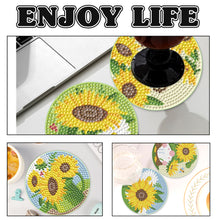 Load image into Gallery viewer, Wooden Diamond Crafts Coasters Bee Gnome with Holder Doughnut 6/8PCS Sweet Fruit