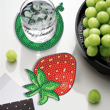 Load image into Gallery viewer, Wooden Diamond Crafts Coasters Bee Gnome with Holder Doughnut 6/8PCS Sweet Fruit