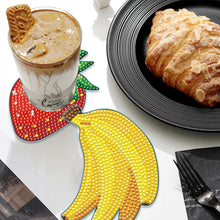Load image into Gallery viewer, Wooden Diamond Crafts Coasters Bee Gnome with Holder Doughnut 6/8PCS Sweet Fruit
