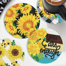 Load image into Gallery viewer, Wooden Diamond Crafts Coasters Bee Gnome with Holder Doughnut 6/8PCS Sweet Fruit