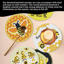 Load image into Gallery viewer, Wooden Diamond Crafts Coasters Bee Gnome with Holder Doughnut 6/8PCS Sweet Fruit