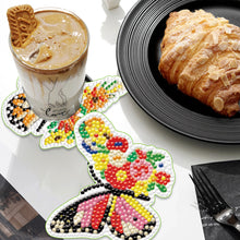 Load image into Gallery viewer, Wooden Diamond Crafts Coasters Bee Gnome with Holder Doughnut 6/8PCS Sweet Fruit