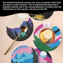 Load image into Gallery viewer, 6PCS Diamond Crafts Coasters with Holder Wooden Diamond Art Coaster Kits Mandara