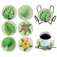 Load image into Gallery viewer, 6PCS Diamond Crafts Coasters with Holder Wooden Diamond Art Coaster Kits Mandara