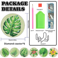 Load image into Gallery viewer, 6PCS Diamond Crafts Coasters with Holder Wooden Diamond Art Coaster Kits Mandara
