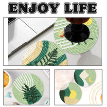 Load image into Gallery viewer, 6PCS Diamond Crafts Coasters with Holder Wooden Diamond Art Coaster Kits Mandara