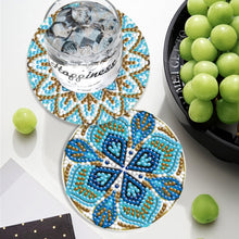 Load image into Gallery viewer, 6PCS Diamond Crafts Coasters with Holder Wooden Diamond Art Coaster Kits Mandara