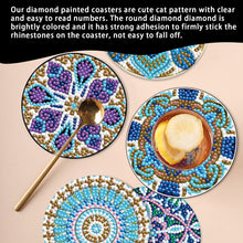 Load image into Gallery viewer, 6PCS Diamond Crafts Coasters with Holder Wooden Diamond Art Coaster Kits Mandara
