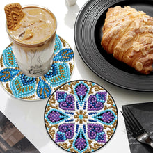 Load image into Gallery viewer, 6PCS Diamond Crafts Coasters with Holder Wooden Diamond Art Coaster Kits Mandara