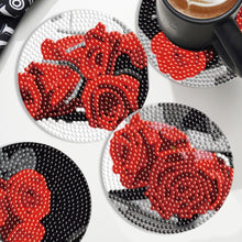 Load image into Gallery viewer, 6PCS Diamond Crafts Coasters with Holder Wooden Diamond Art Coaster Kits Mandara