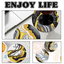 Load image into Gallery viewer, 6PCS Diamond Crafts Coasters with Holder Wooden Diamond Art Coaster Kits Mandara