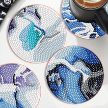 Load image into Gallery viewer, 6PCS Diamond Crafts Coasters with Holder Wooden Diamond Art Coaster Kits Mandara