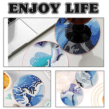 Load image into Gallery viewer, 6PCS Diamond Crafts Coasters with Holder Wooden Diamond Art Coaster Kits Mandara