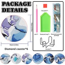 Load image into Gallery viewer, 6PCS Diamond Crafts Coasters with Holder Wooden Diamond Art Coaster Kits Mandara