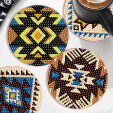 Load image into Gallery viewer, 6PCS Diamond Crafts Coasters with Holder Wooden Diamond Art Coaster Kits Mandara