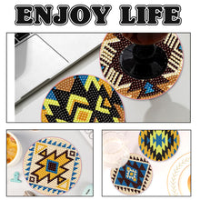 Load image into Gallery viewer, 6PCS Diamond Crafts Coasters with Holder Wooden Diamond Art Coaster Kits Mandara