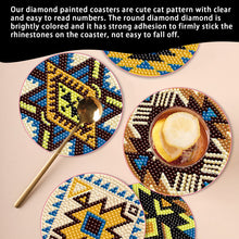 Load image into Gallery viewer, 6PCS Diamond Crafts Coasters with Holder Wooden Diamond Art Coaster Kits Mandara