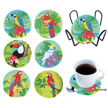 Load image into Gallery viewer, 6PCS Diamond Crafts Coasters Diamond Painting Art Coasters (Parrot)