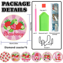 Load image into Gallery viewer, 6PCS Diamond Crafts Coasters Diamond Painting Art Coasters (Strawberry Gnome)